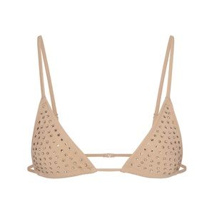2 x SPARKLE JERSEY MINI TRIANGLE BRALETTE - CLAY & BLACK
